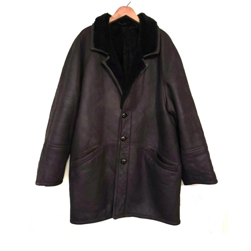 SALE * Vintage Dark Espresso Shearling Car Coat * EVC